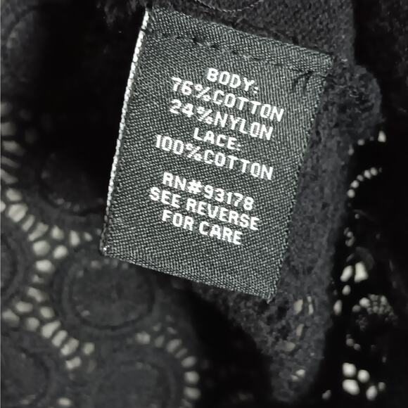 Premise Studio Cardigan Lace Like Back 3/4 Sleeve Size 1X Black - Picture 7 of 10